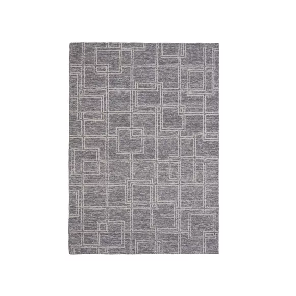 Alfombra rectangular de salón de lana tuftada (140 x 200 cm) Yutoo Gris