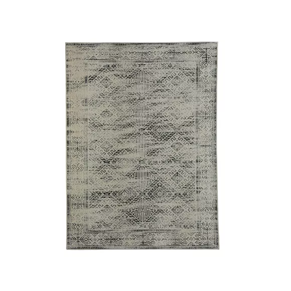 Alfombra rectangular de salón de jacquard (140 x 200 cm) Zahra Negro