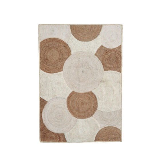 Tappeto da soggiorno rettangolare in iuta intrecciata a mano (140 x 200 cm) Reina Beige