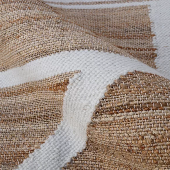 Alfombra rectangular de salón de yute (140 x 200 cm) Paris Beige