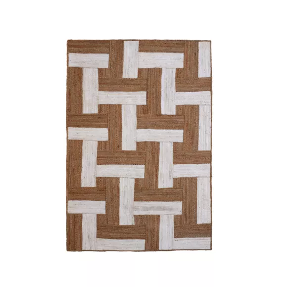 Tapis de salon rectangulaire jute tissée main (140 x 200 cm) Anjali Marron