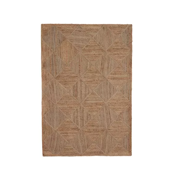 Tapis de salon rectangulaire jute tissée main (140 x 200 cm) Anaya Marron