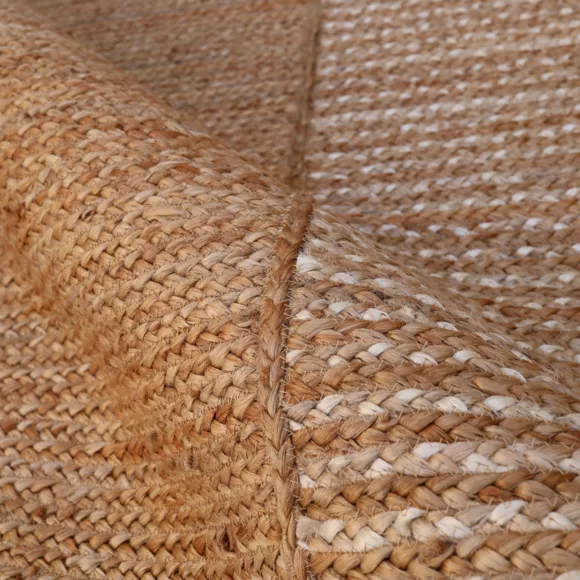 Alfombra rectangular de salón de yute tejida a mano (140 x 200 cm) Hudson Marrón