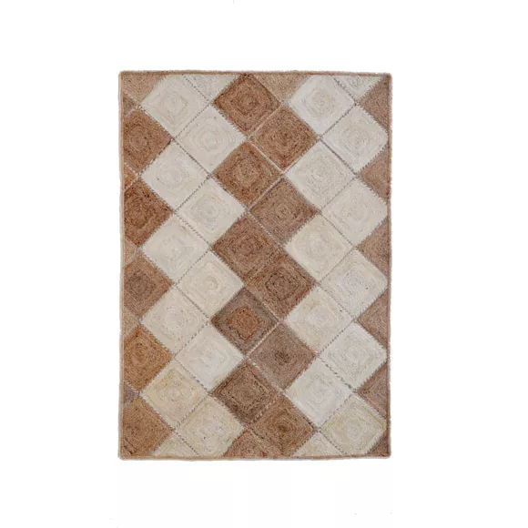 Rechthoekig woonkamer tapijt van handgevlochten jute (160 x 230 cm) Advay Beige