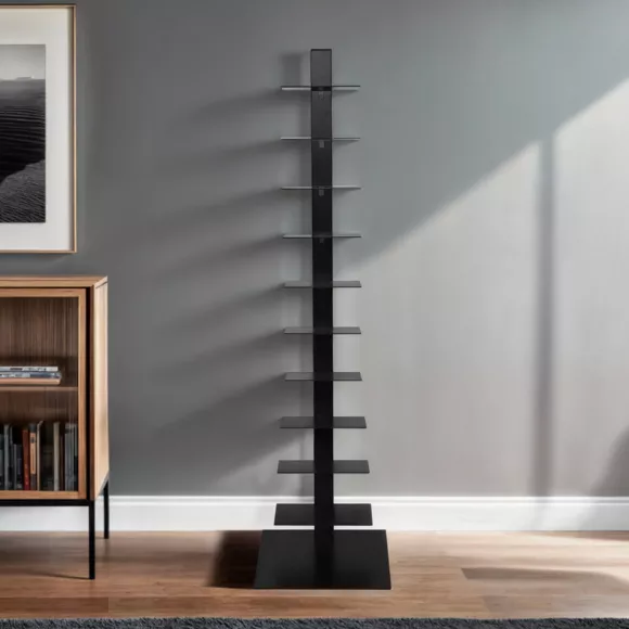 Estantería de almacenamiento de 10 niveles (H150 cm) Libro Negro 