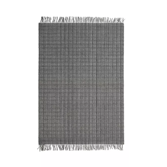 Alfombra rectangular de salón de material reciclado (140 x 200 cm) Priya Gris