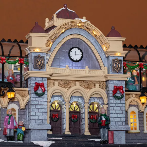 Village de Noël lumineux et musical Gare de train