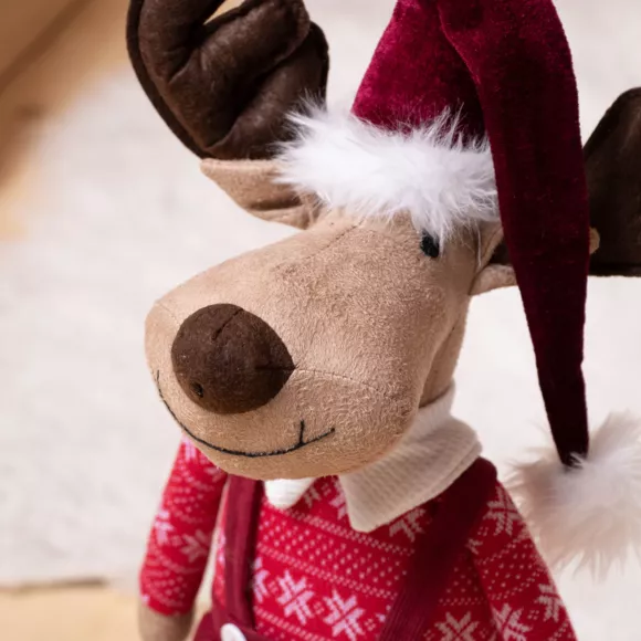 Kerst rendier (H60 cm) Mister Beierse kostuum Rood