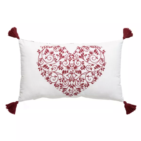 Cuscino rettangolare in cotone (30 x 50 cm) Megeve Rosso 