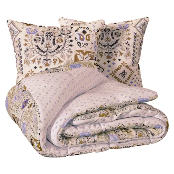 Housse de couette et deux taies coton (240 x 220 cm) Khafu Multicolore
