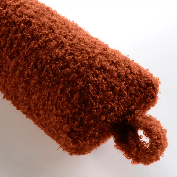 Coussin bas de porte bouclette (80 x 10 cm) Wooly Terracotta