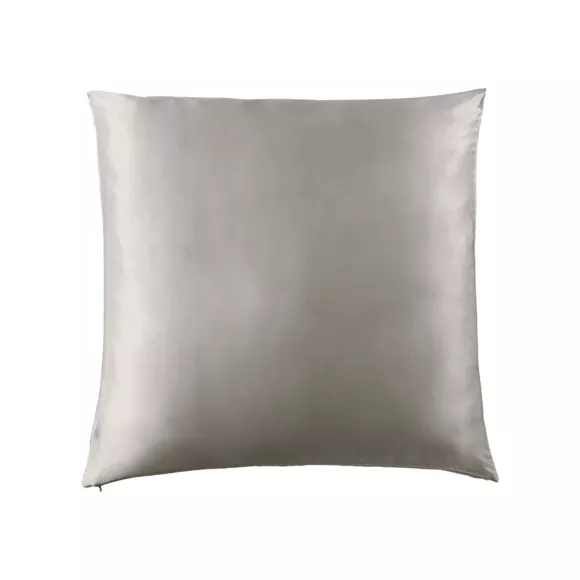 Taie d'oreiller carrée soie de mûrier (63 x 63 cm) Mizuki Gris clair
