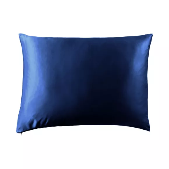 Funda de almohada rectangular de seda de morera (50 x 70 cm) Mizuki Azul marino