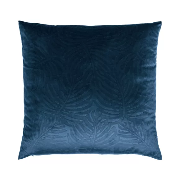 Coussin carré velours (60 x 60 cm) Fern Bleu marine