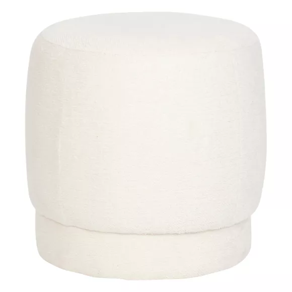 Pouf bouclette (D39 cm) Améa Blanc