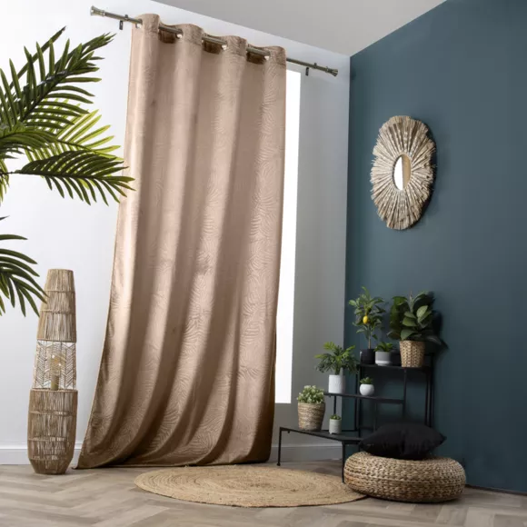 Fluweel verduisteringsgordijn (140 x 280 cm) Fern Taupe