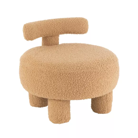 Sillón infantil rizado (H45 cm) Jade Amarillo ocre