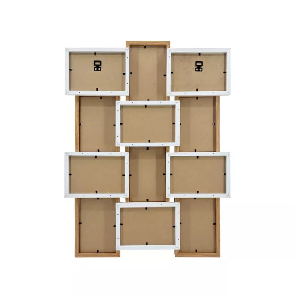 Pêle-mêle mural 12 photos bois (H59 cm) Zola Beige