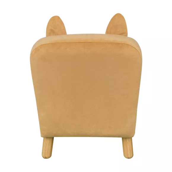 Sillón terciopelo infantil (H50 cm) Hippo Amarillo ocre
