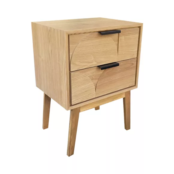 Mesa de apoyo de madera (A60 cm) Doble Hanoï Natural