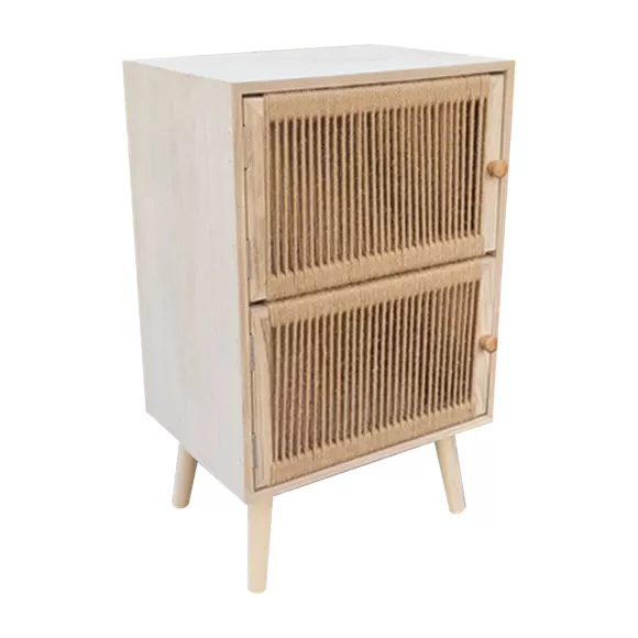 Mesa de apoyo madera y cuerda de cáñamo (A65 cm) Doble Manille Beige