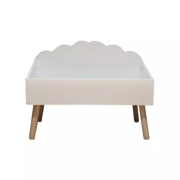Coffre à jouet enfant bois (H45 cm) Cloudy Blanc