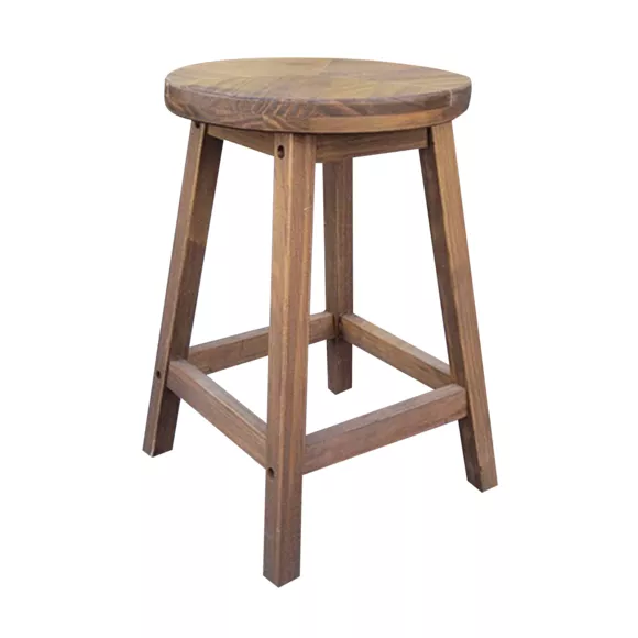 Ronde houten kruk (H45 cm) Davao Bruin