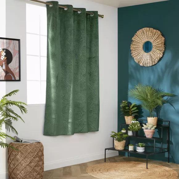 Rideau occultant velours (140 x 180 cm) Fern Vert romarin