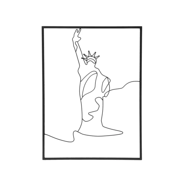 Decoración mural de metal (H40 cm) Estatua de la Libertad Negro