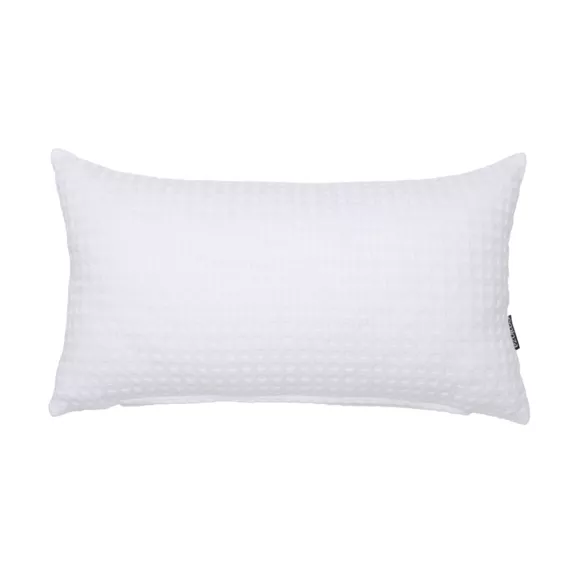 Funda de cojín rectangular algodón nido de abeja (30 x 50 cm) Maya Blanco