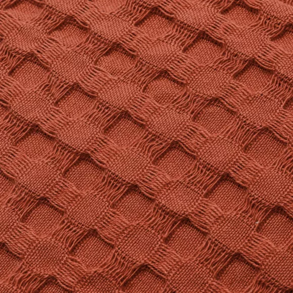 Funda de cojín rectangular algodón nido de abeja (30 x 50 cm) Maya Terracota