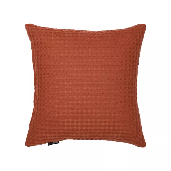 Funda de cojín cuadrado algodón nido de abeja (40 x 40 cm) Maya Terracota