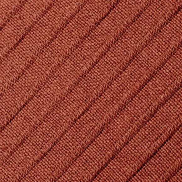 Vierkante geweven katoenen kussenhoes (40 x 40 cm) Léa Terracotta