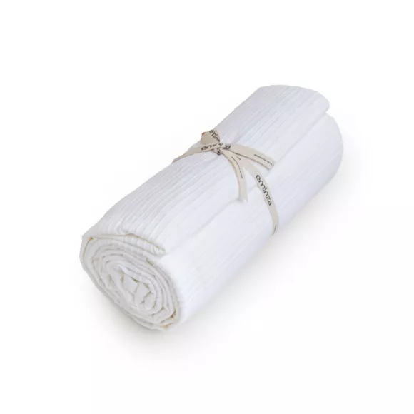 Couvre-lit coton tissé (180 x 220 cm) Léa Blanc