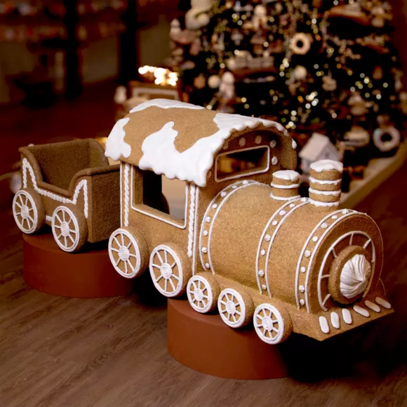 Wagon de Noël Géant (56 x H38 cm) Pain d'épices Gourmand