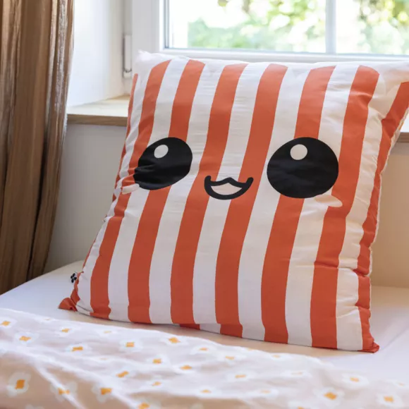 Funda nórdica y funda de almohada infantil de algodón (140 x 200 cm) Fresh popcorn Rojo