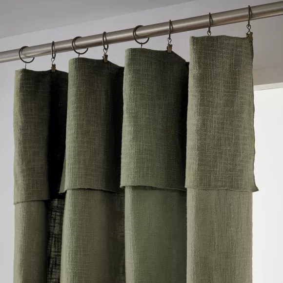 Cortina de algodón ajustable (140 x max 270 cm) Sixtine Verde romero