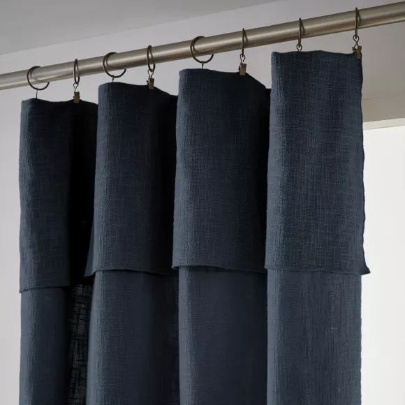 Cortina de algodón ajustable (140 x max 270 cm) Sixtine Azul noche