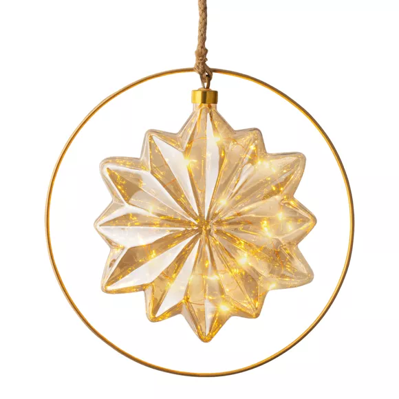 1 Micro LED etoile BO intŽrieur dia26.00-L8.00cm-15L ambre/blanc classique