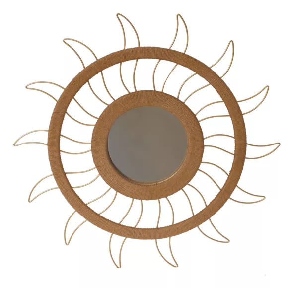Miroir et décoration murale chanvre (D75 cm) Sun Beige