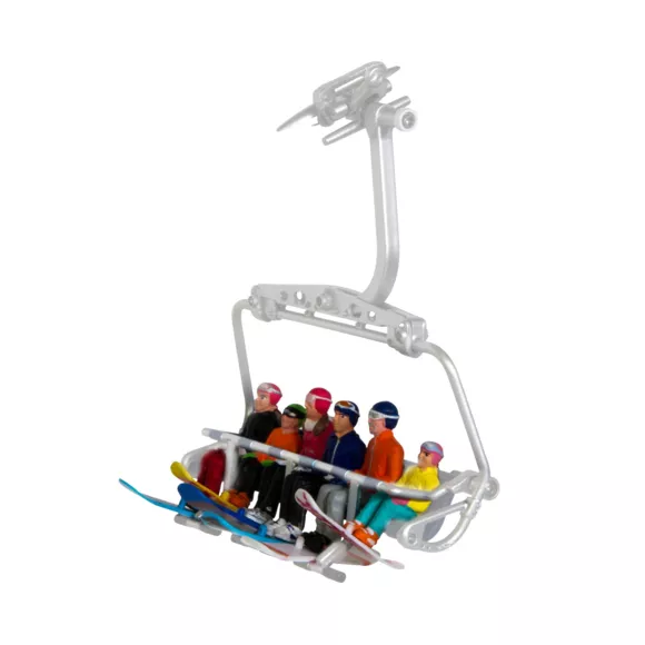 Set mit 6 Figuren My Village Snowboarder sitzend für Sessellift