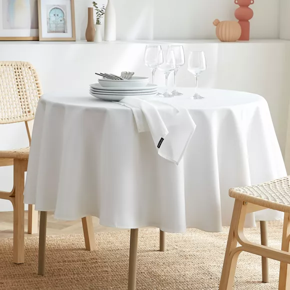 Lot de 3 serviettes de table polyester (40 x 40 cm) Elise Blanches