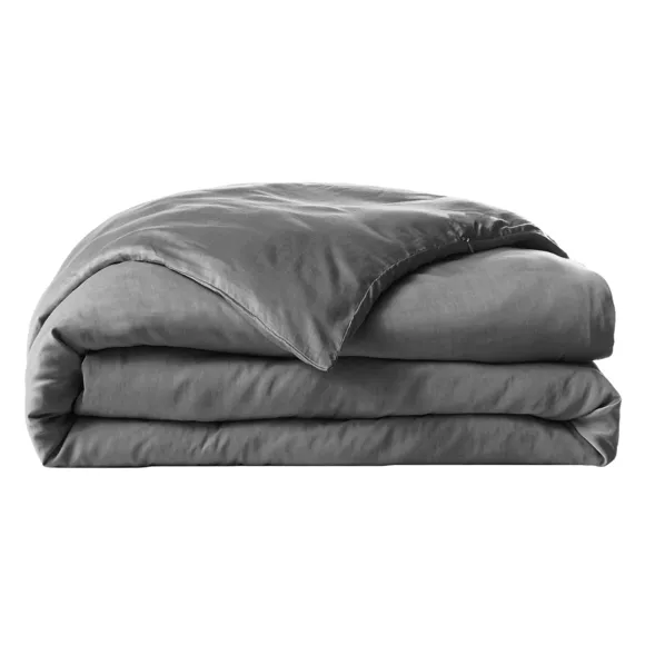Bettbezug aus gewaschenem TENCEL™ Lyocell (140 x 200 cm) Olivia Granitgrau 