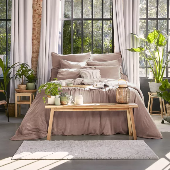 Taie d'oreiller rectangulaire lyocell Tencel™ lavé (50 x 70 cm) Olivia Rose blush