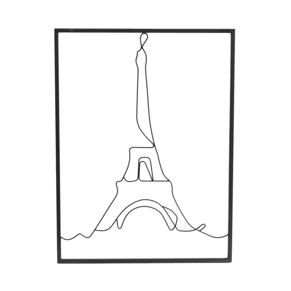 Metalen wanddecoratie (H80 cm) Eiffeltoren Zwart