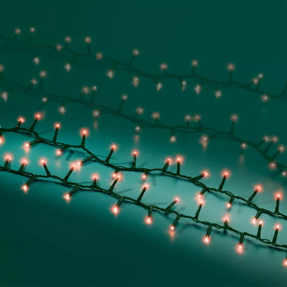 Guirlande lumineuse 22,5 m 1000 LED câble vert NewLuxe Rouge
