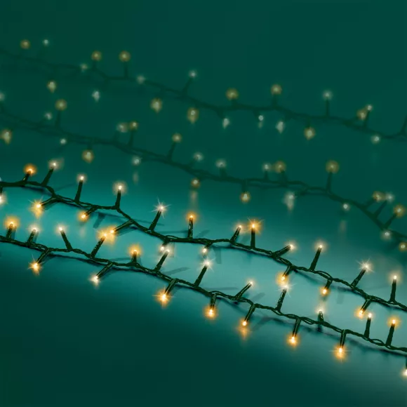 Lichtslinger 34 m 1500 LED-kabel groen NewLuxe Warm wit/warm goud