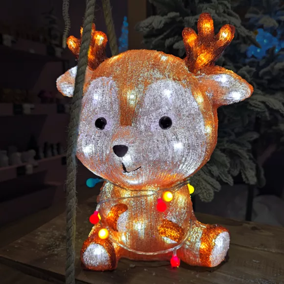 Renne lumineux 72 LED (H38 cm) Baby Coco Multicolore