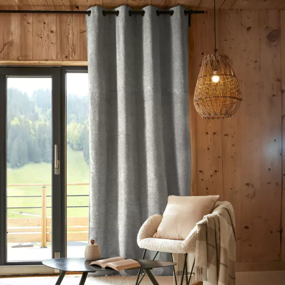 Cortina Opaca aislante (140 x 260 cm) Bjorn Gris titaneo