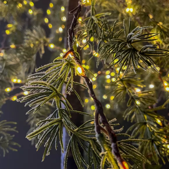 Árbol luminoso 600 LED (H180 cm) Abedul nevado Blanco cálido